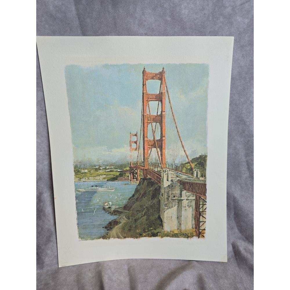4 Vtg Don Davey 1968 San Francisco California Prints Mid Century 14"x11" Fair
